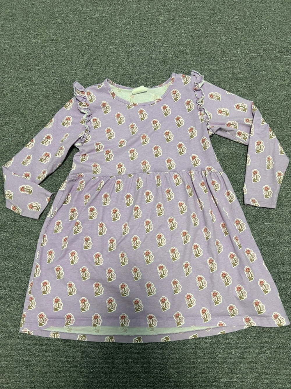 Cotton On Lavender Floral Ruffle-Shoulder Dress